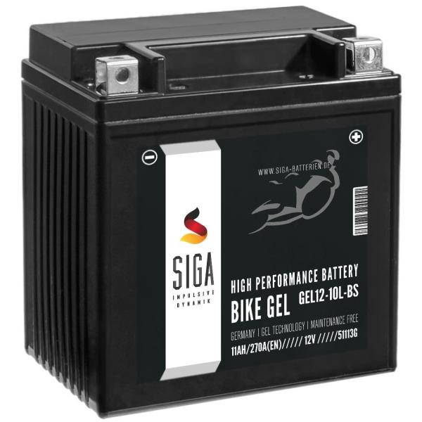 SIGA Bike Gel Motorradbatterie GEL12-10L-BS 11Ah 12V